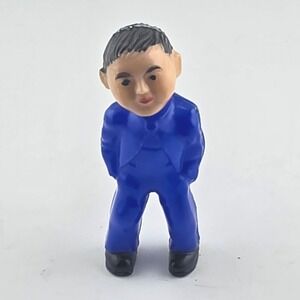 Vintage‎ Blue Suit Figurine Man Character Nodder, Plastic Toy  Collectible